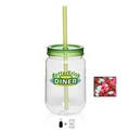 25 Oz. Mason Jar with Candy Hearts - Green